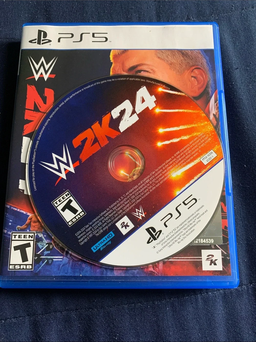 WWE 2K24 PS5 - Red, Blue, White Artwork